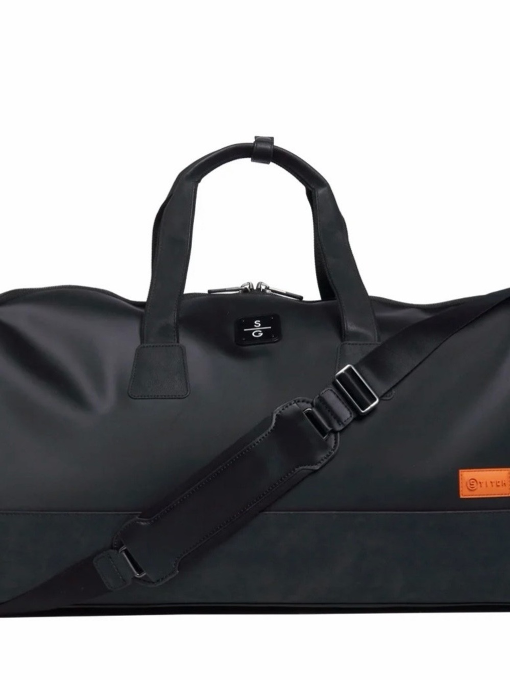 Stitch Golf  Black Travel Duffel with Detachable Shoulder Strap